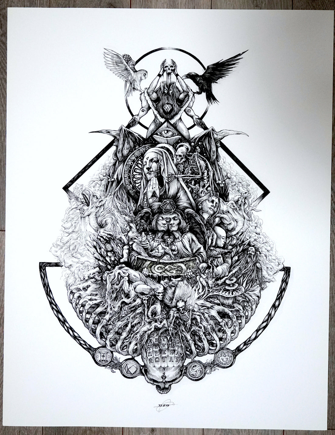Purgatory Sanctuary. Limited edition hand Embellished Print by DZO