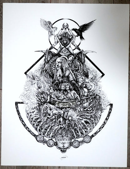 Purgatory Sanctuary. Limited edition hand Embellished Print by DZO