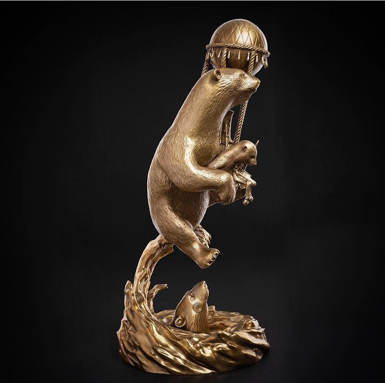 Polar Express Natural Bronze Sculpture