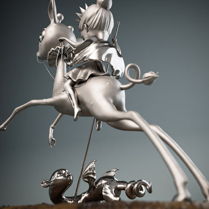 The Princess and the Prey Polished Bronze Sculpture