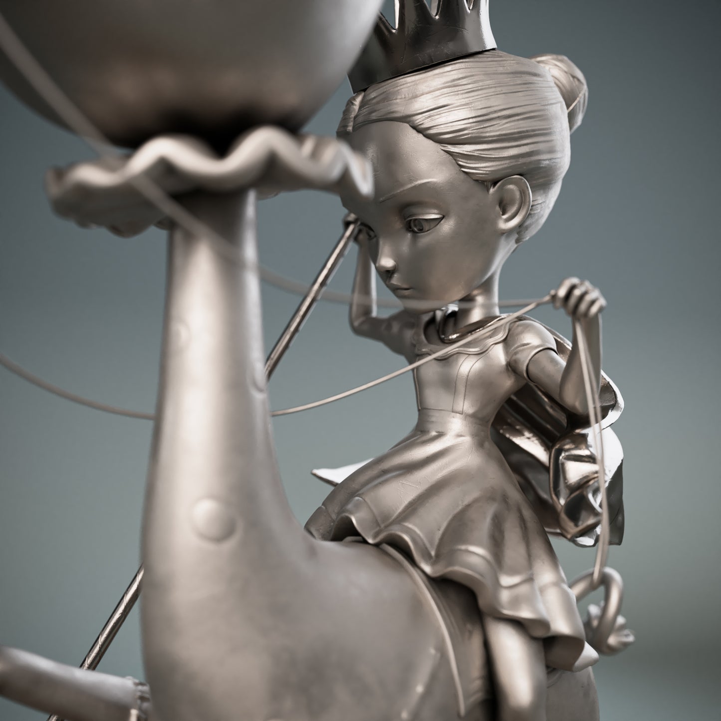 The Princess and the Prey Polished Bronze Sculpture