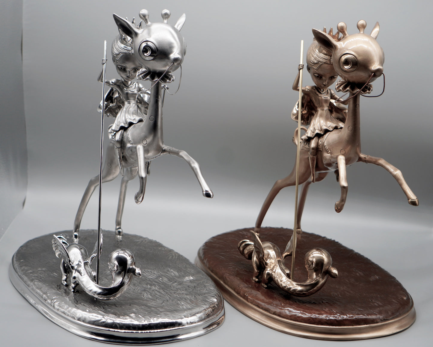 The Princess and the Prey Polished Bronze Sculpture