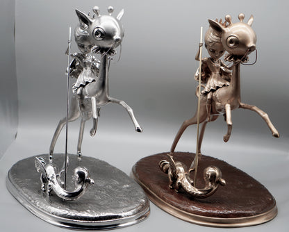 The Princess and the Prey Polished Bronze Sculpture