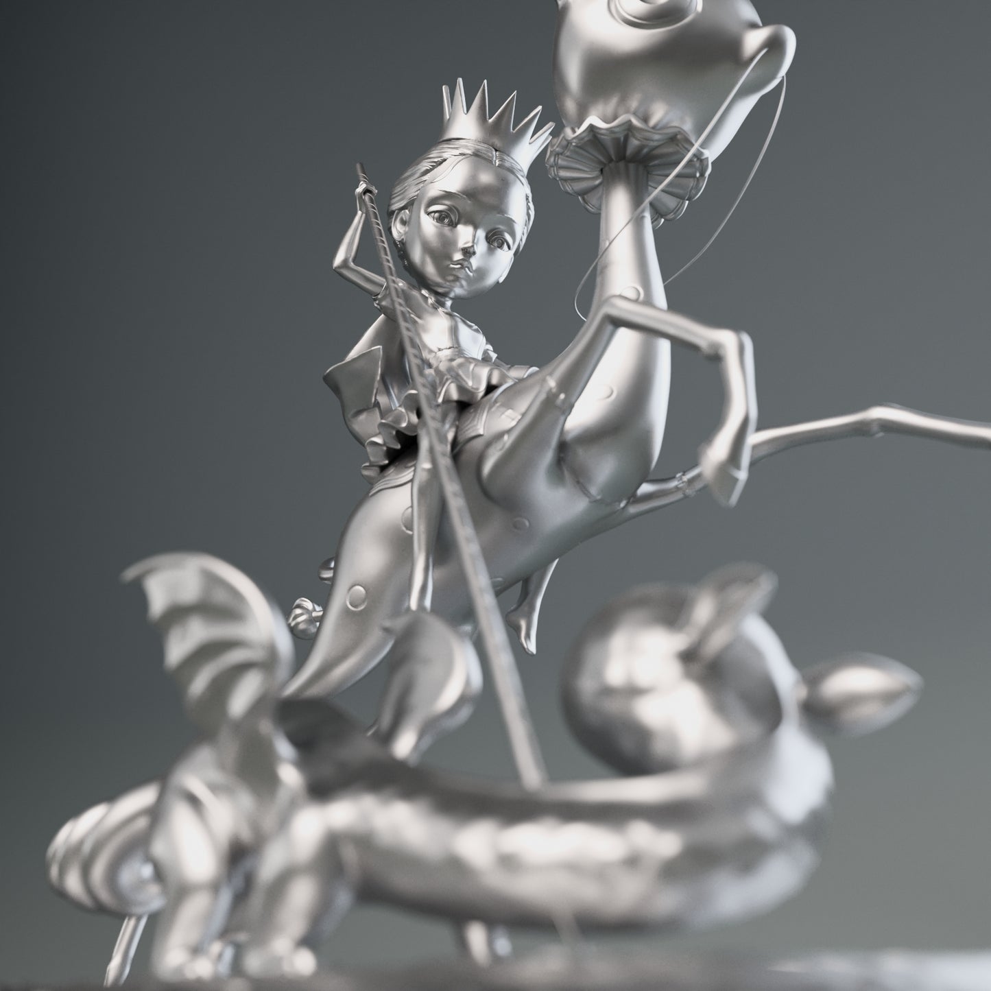 The Princess and the Prey Stainless Steel Sculpture Prototype 1 of 1