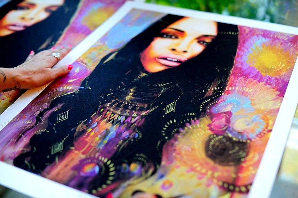 Earth Bloom Hand Embellished Limited Edition Print by Charmaine Olivia